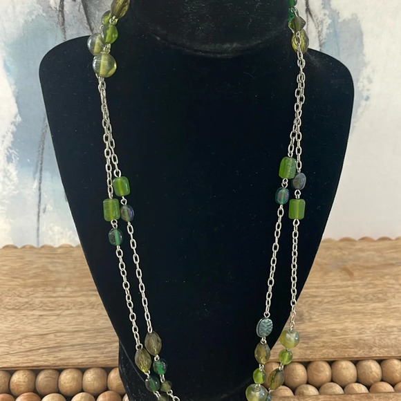 Bundle 6 Beaded long Necklaces Red Green Blue Orange Purple Yellow Brown - Picture 9 of 17